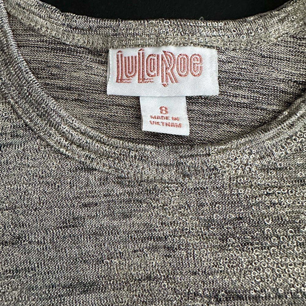 LuLaRoe Silver Metallic Knit Dress